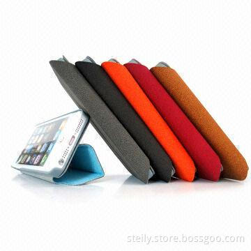 Three-fold PU + PC Leather Case for iPhone 5/5S with Rain Pattern